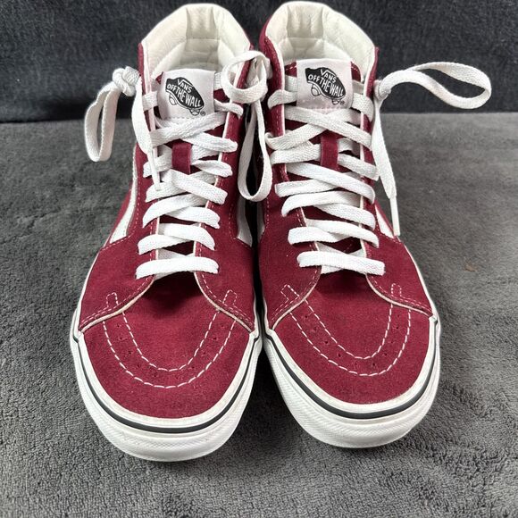 Vans Sk8-Hi Shoes Maroon W 7.5 Mens 6 US Canvas Casual High Top Skater Sneakers - Picture 2 of 9